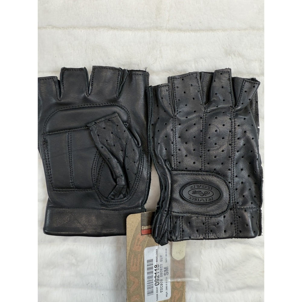 River Road Tucson‎ Shorty Motorcycle Gloves Small Leather Perforated Gel Palm
